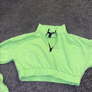 Lime green half jacket shirt